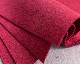 Red Felted Wool Journals Slow Stitch Junk Journal Multimedia Fiber Art