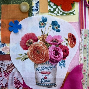 Slow Stitch Kit: Country Bouquet Fabric Pack for Junk Journaling