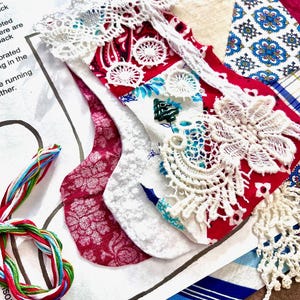 Easy Christmas Stocking Pack Winter Slow Stitch Kit Fabric Kit Ornament DIY Craft