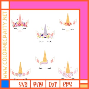 Unicorn Face Bundle SVG