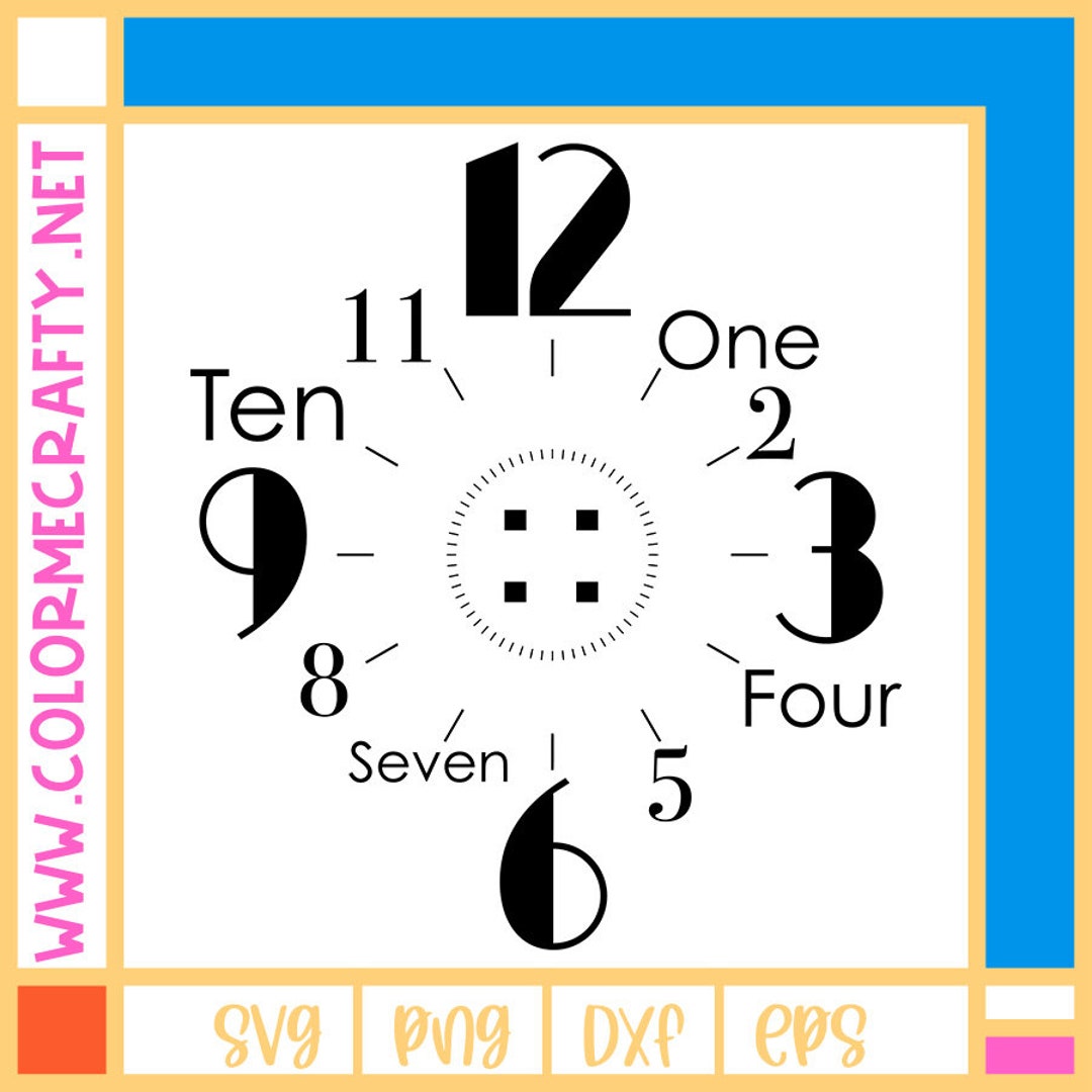 Giant Wall Clock SVG Etsy