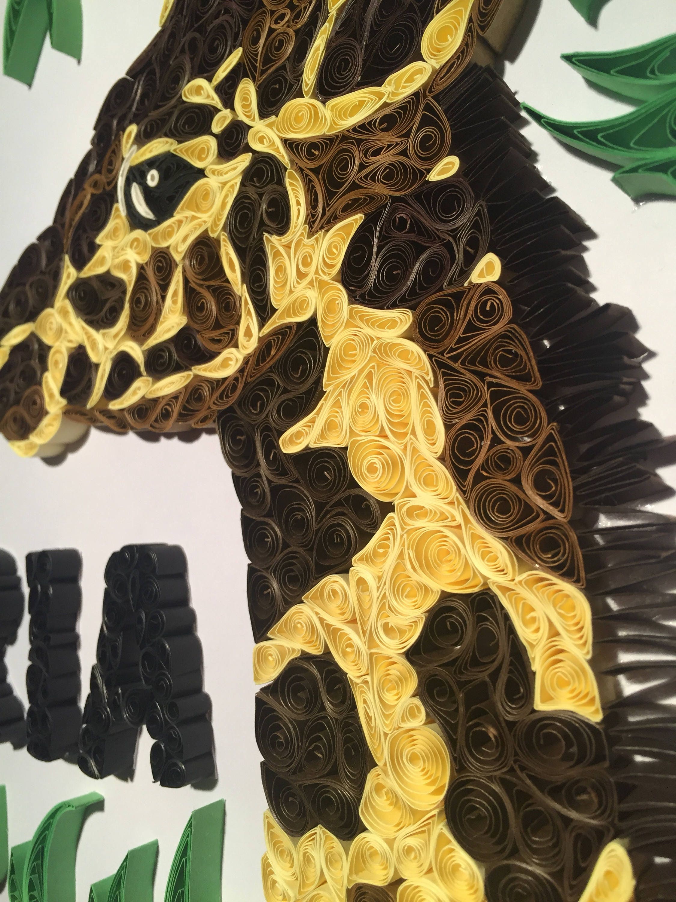 Handmade Personalised Paper Quilling Giraffe perfect as a Etsy