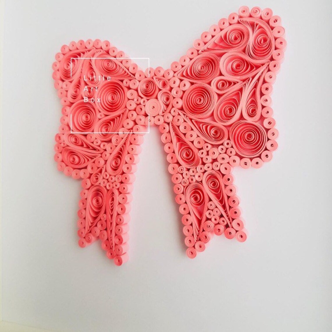 Handmade paper quilled pretty pink bow framed Etsy