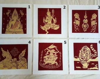 Vintag Thai Handmade Lucky Turtle Silk Screen Decor Make Money Art Picture Wall