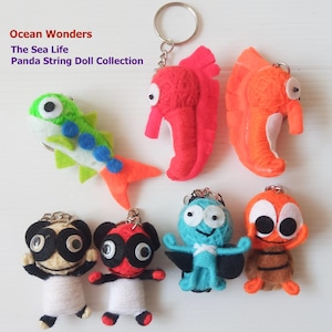 Handgemaakte voodoo-sleutelhanger met touwtje - Panda Seahorse & Sea Life #10