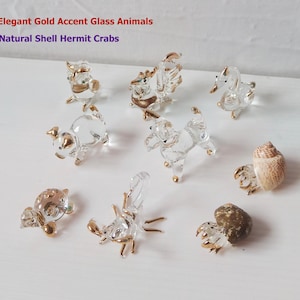 Glass Hermit Crab Shell Swan Owl Scorpion Turtle Figurine Hand Blown Art No.36-2