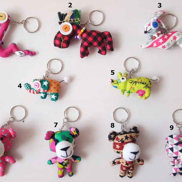 Porte-clés Animal de compagnie, Style poupée en tissu, jouet mignon, cadeau artisanal n ° 4