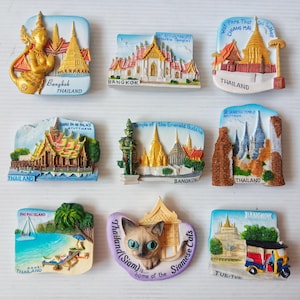 Thailand Travel Magnet: Hand-Painted Resin Landmark Model #2-2