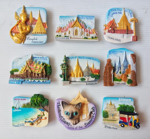 Thailand Travel Magnet: Hand-Painted Resin Landmark Model #2-2