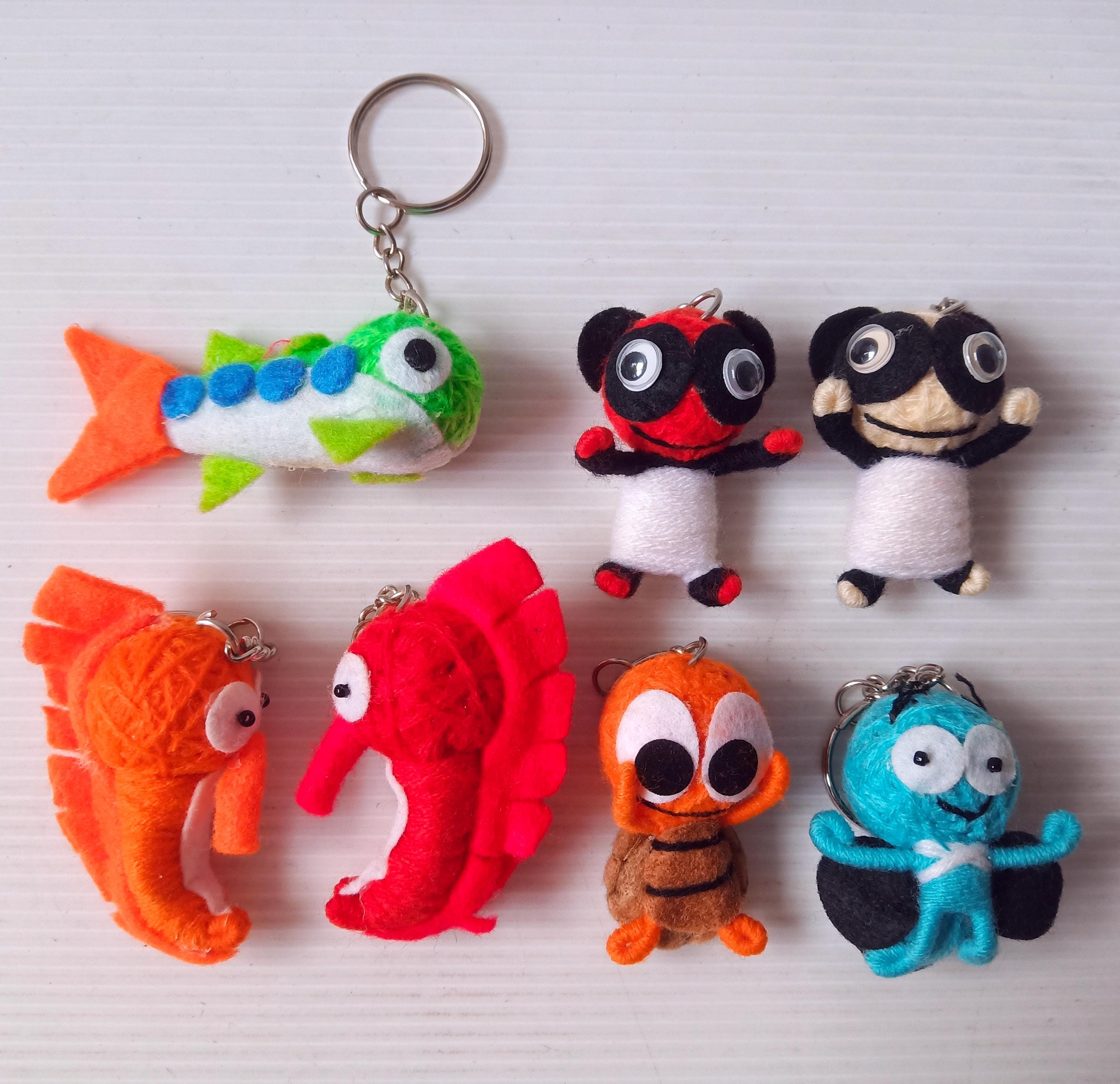 Handmade Voodoo String Doll Keychain - Panda Seahorse & Sea Life