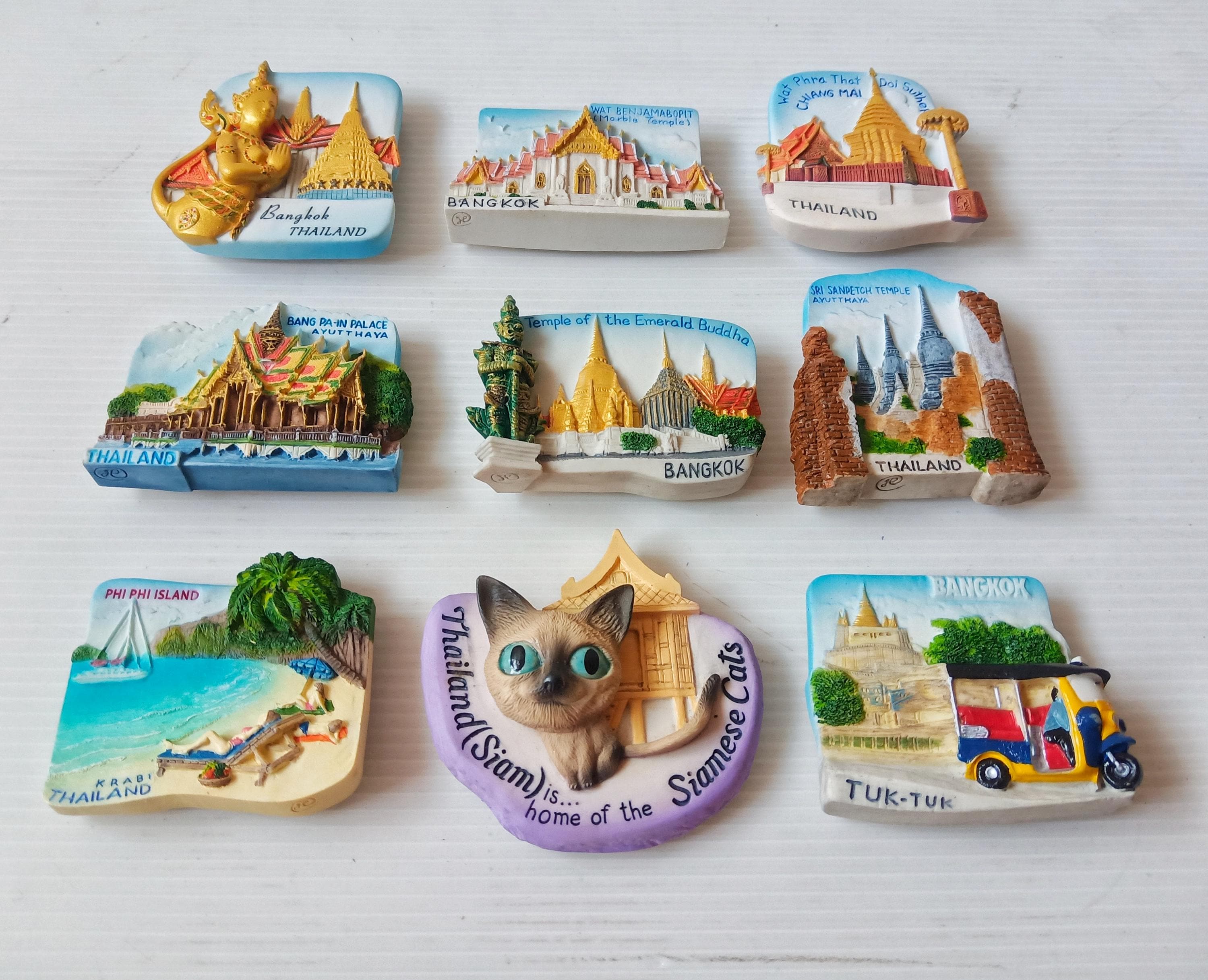 Thailand Travel Magnet: Hand-Painted Resin Landmark Model #2-2