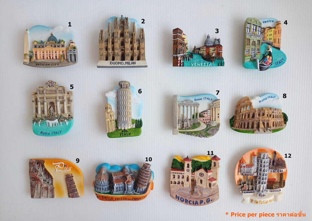 イタリアのランドマークのお土産マグネットコレクション 冷蔵庫 イタリアのランドマークのお土産マグネットコレクション 冷蔵庫