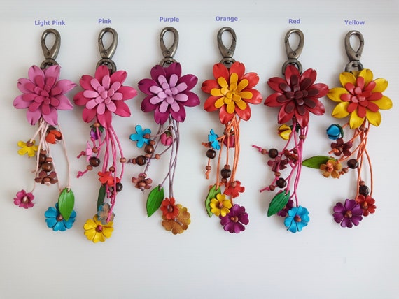Women Flower Charm Keychain