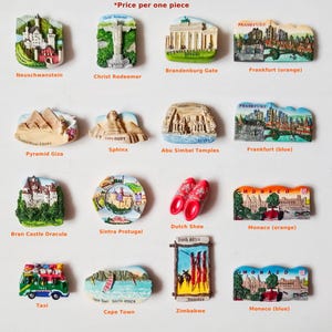 Germany, Egypt, Romania, Portugal, Brazil, Holland, Monaco, South Africa Landmark Souvenir Magnet Collection Gift for Refrigerator #2