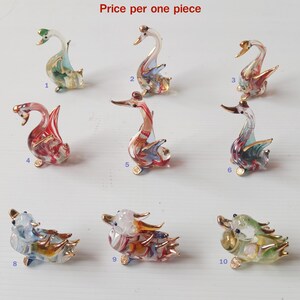 Blown Glass Animal Figurine: Swan, Duck, Elephant No.15