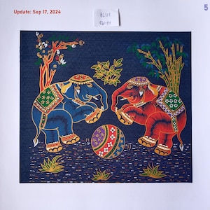 Exquisite Thai Art Prints on Cloth No.10 - A Vibrant and Imaginative Depiction of Mythical Creatures