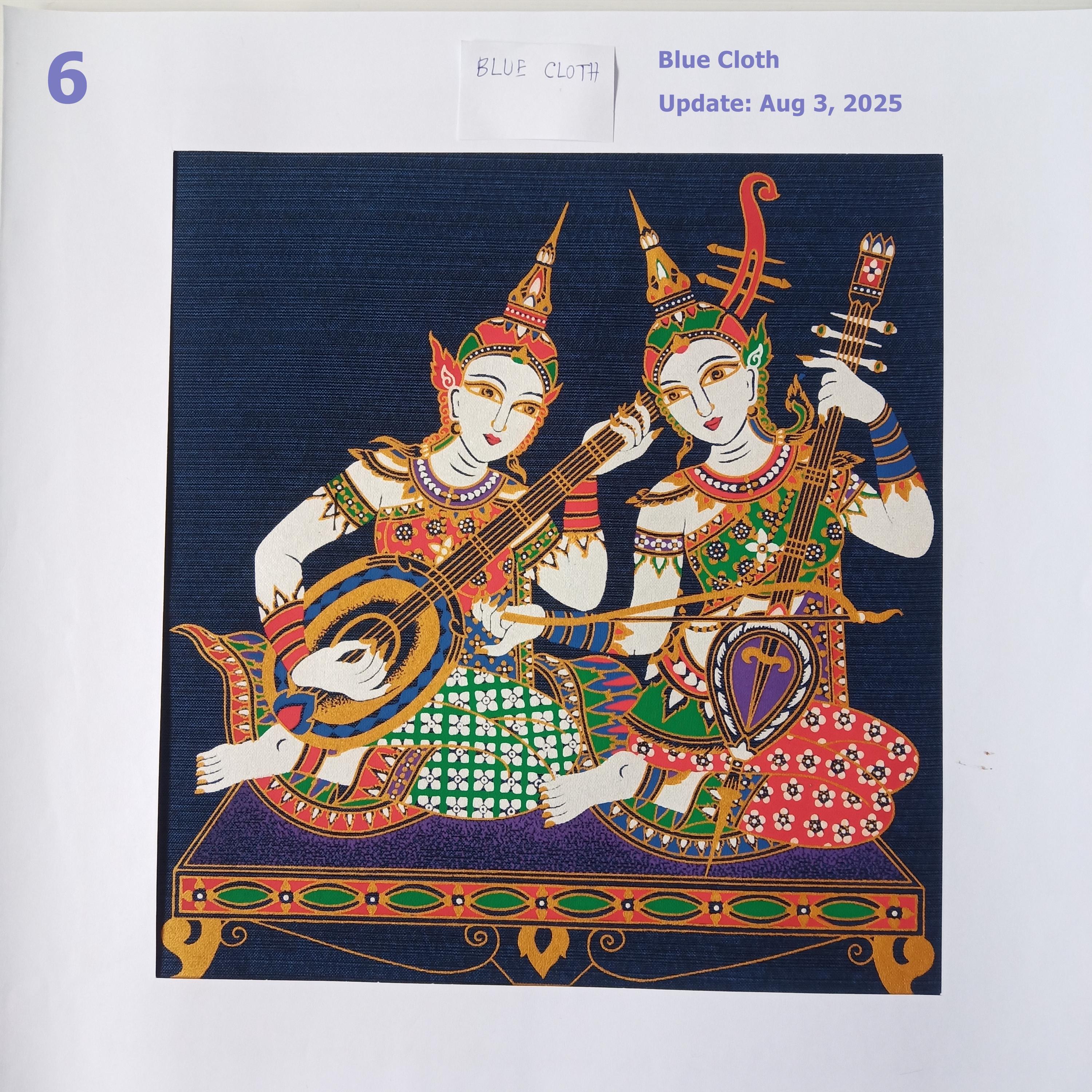 Thai Silk Screen Art Print: Traditional Asian Decor, Hand-pulled