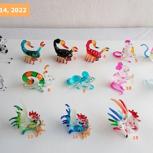 Hand Blown Glass Animal Figurine: Collectible Art Glass No.8-2