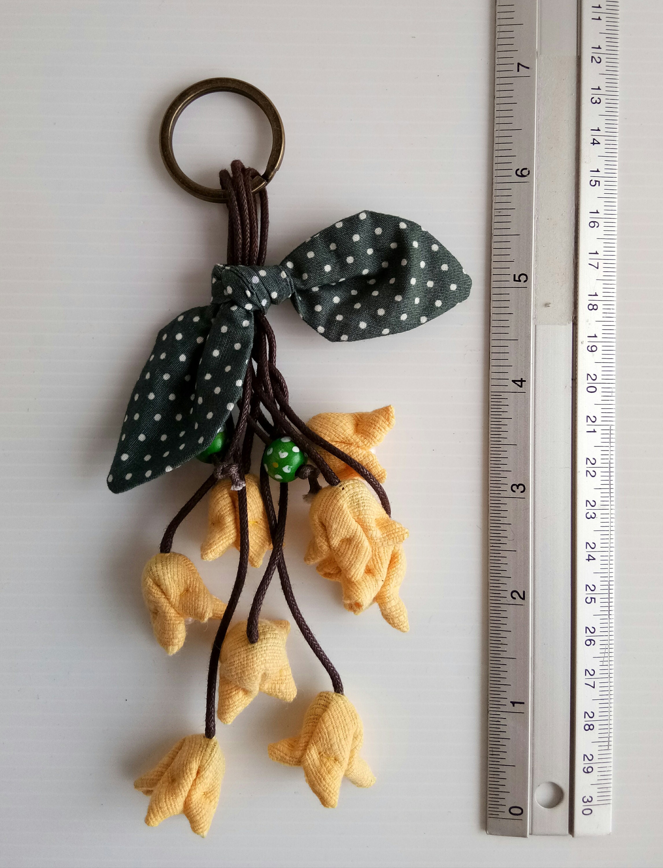 Handcraft Cloth Keychain Women Fashion Bead Flower Fruit Etsy