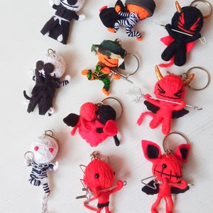 Handmade Voodoo String Doll Keychain - Devil Mummy & Skull #7