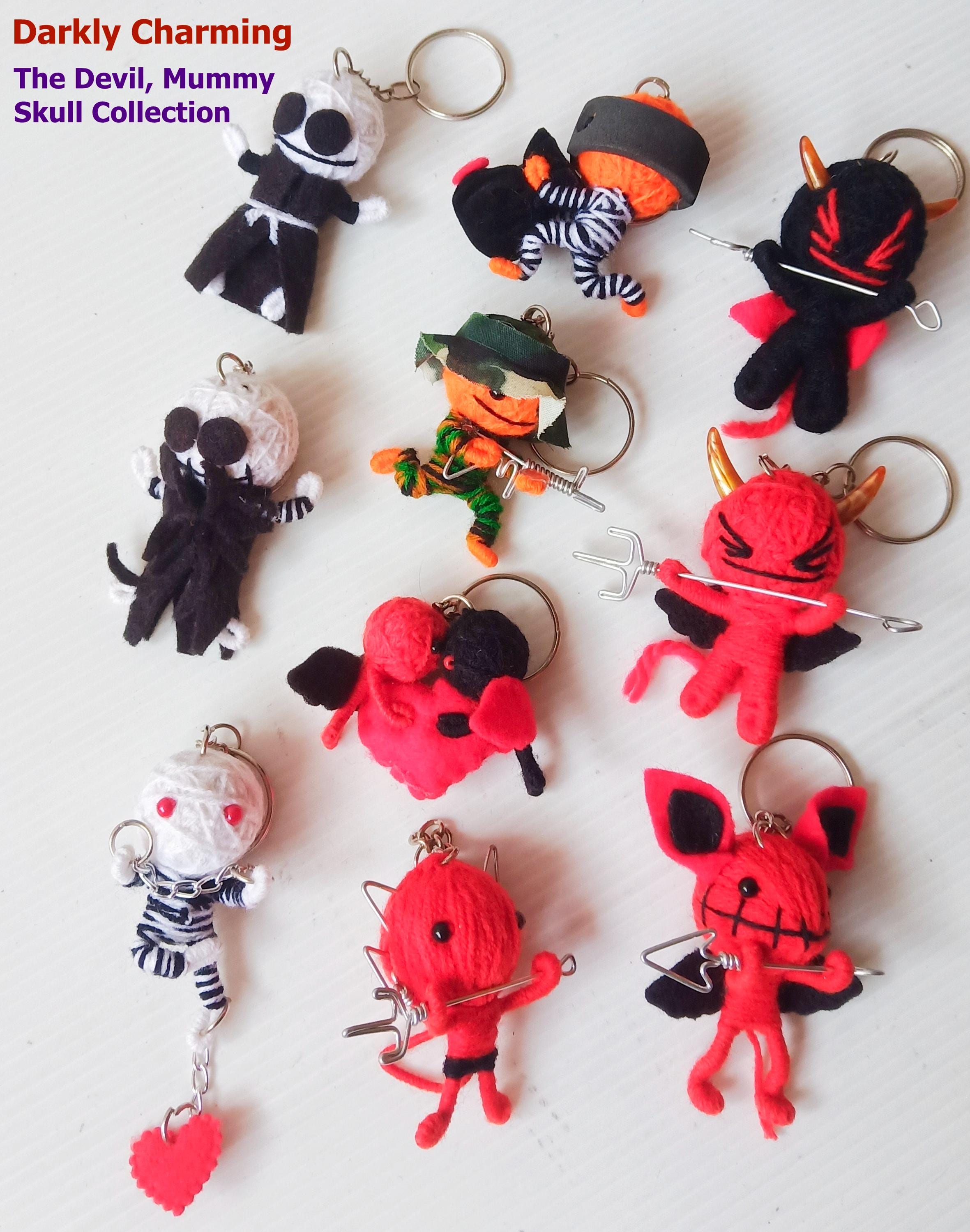 Handmade Voodoo String Doll Keychain - Devil Mummy & Skull #7 - Etsy