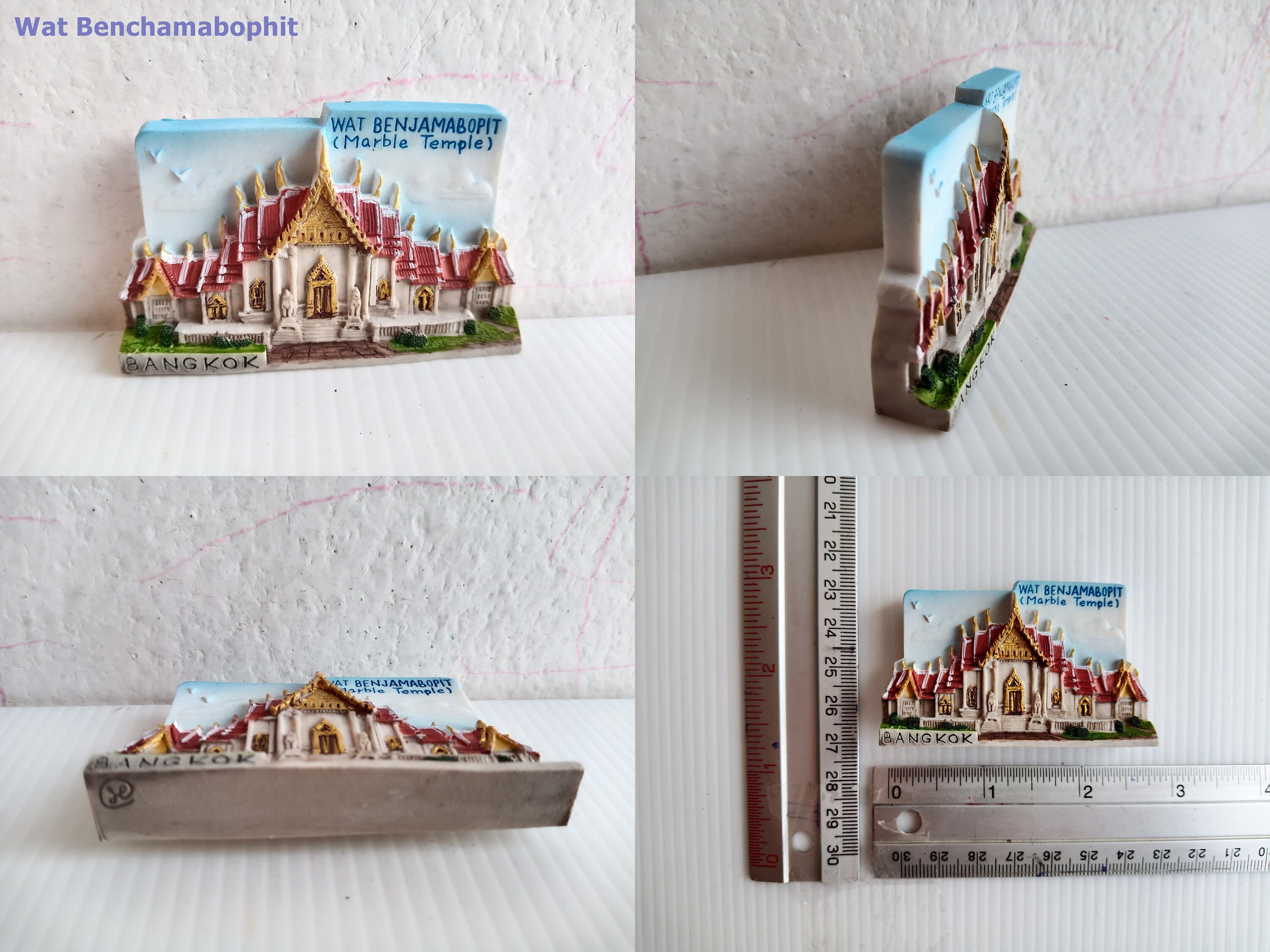 Thailand Travel Magnet: Hand-Painted Resin Landmark Model #2-2