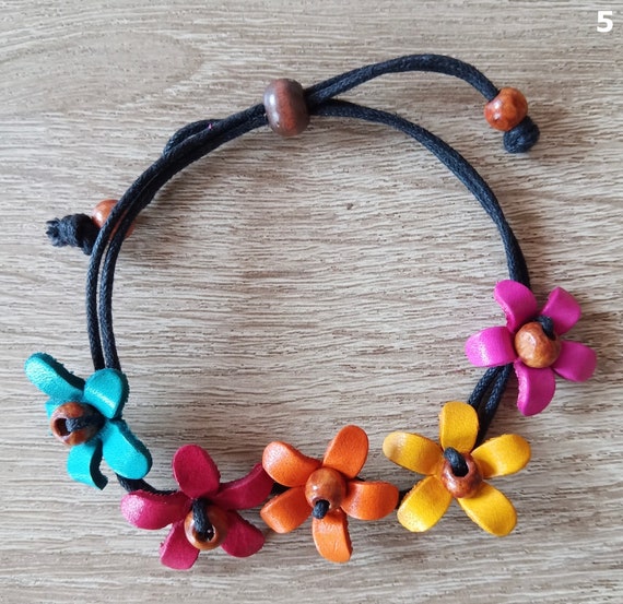 Bracciale Con Nappa Di Perline Di Legno Colorato, Bracciale - Foto 7