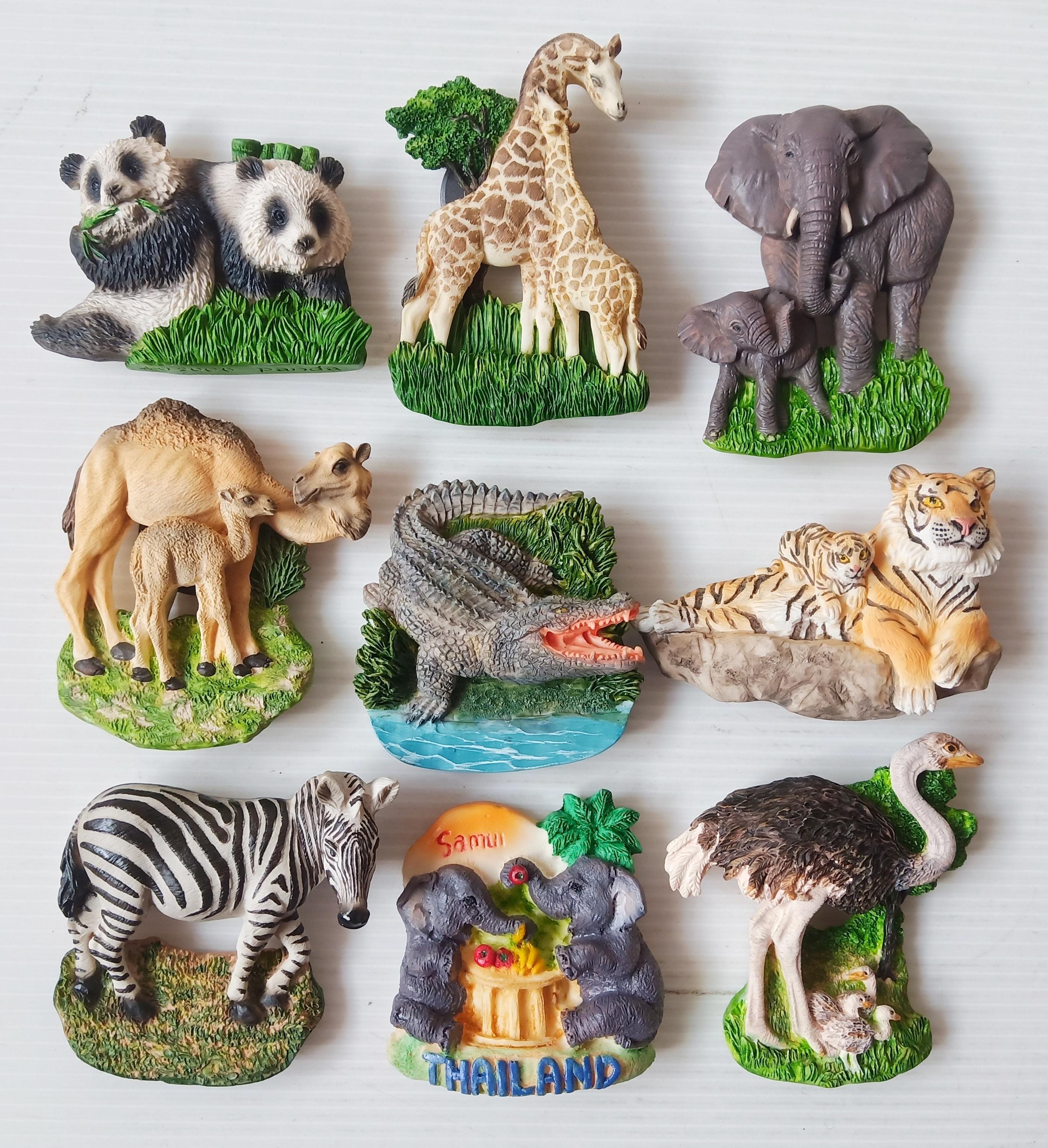 Safari Animal Fridge Magnet Panda Giraffe Elephant Tiger Zebra