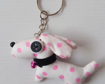 手作りの布製犬型キーホルダー カラフルな動物チャーム 犬好きのための