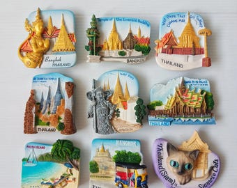 Thailand Travel Magnet: Hand-Painted Resin Landmark Model #2-2