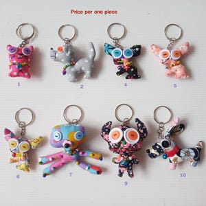 布製動物チャームキーホルダー：動物好きのためのユニークなアクセサリー No.6