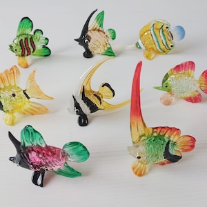 Hand Blown Glass Fish Figurine: Tropical Sea Animal Art #6-1