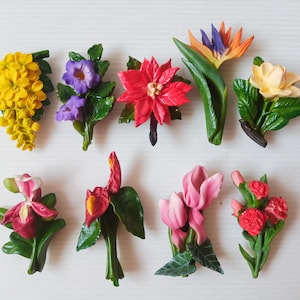 Vibrantes y divertidas, figuras de flores para decorar tu refrigerador o superficies metálicas N.° 2