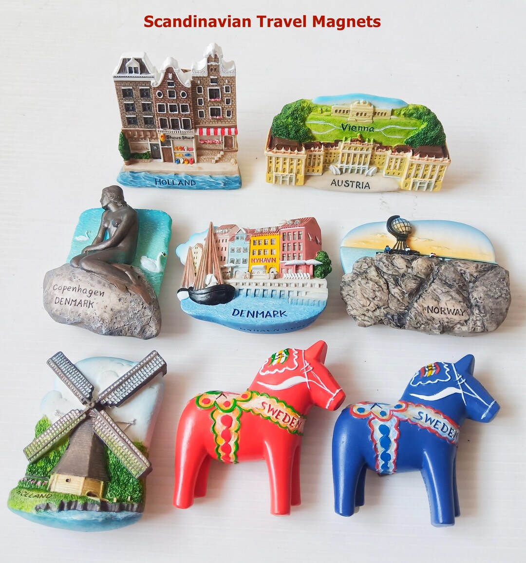 ゴンドラオブジェ Landmark Souvenir Magnet: Canada, New Zealand, Greece, Norway #2