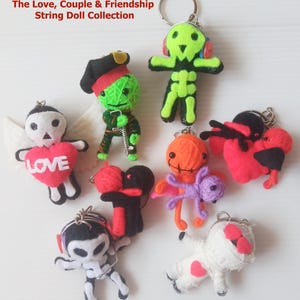 Unieke voodoo-pop-sleutelhanger – handgemaakte liefde en vriendschap string cadeau-poppenhanger #1
