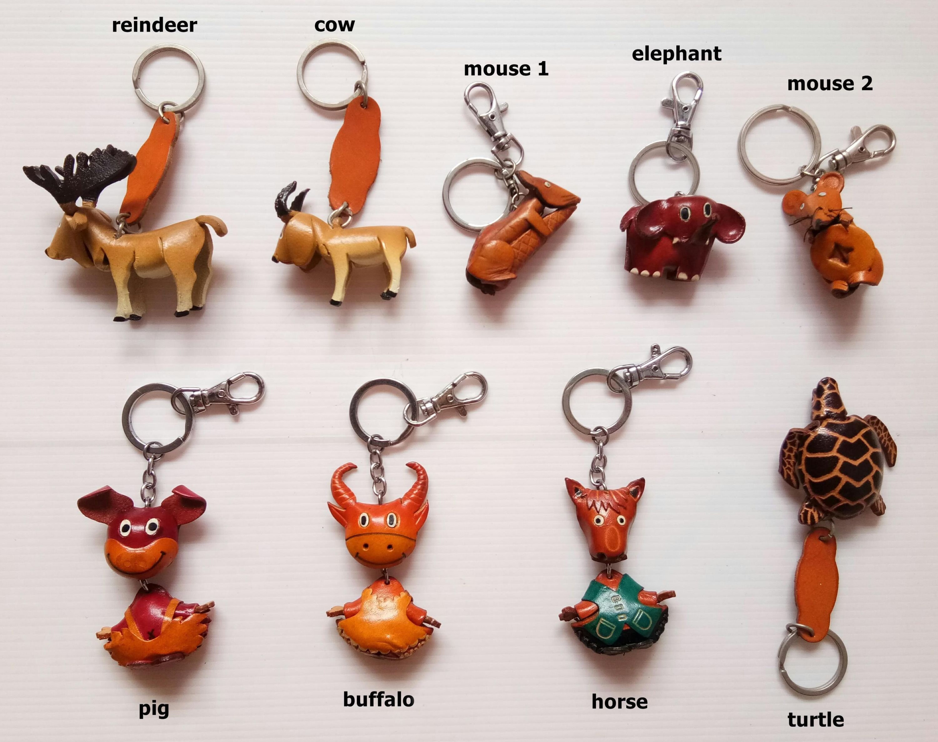 Leather Keychain Women Fashion Animal Model Keyring Purse Etsy UK