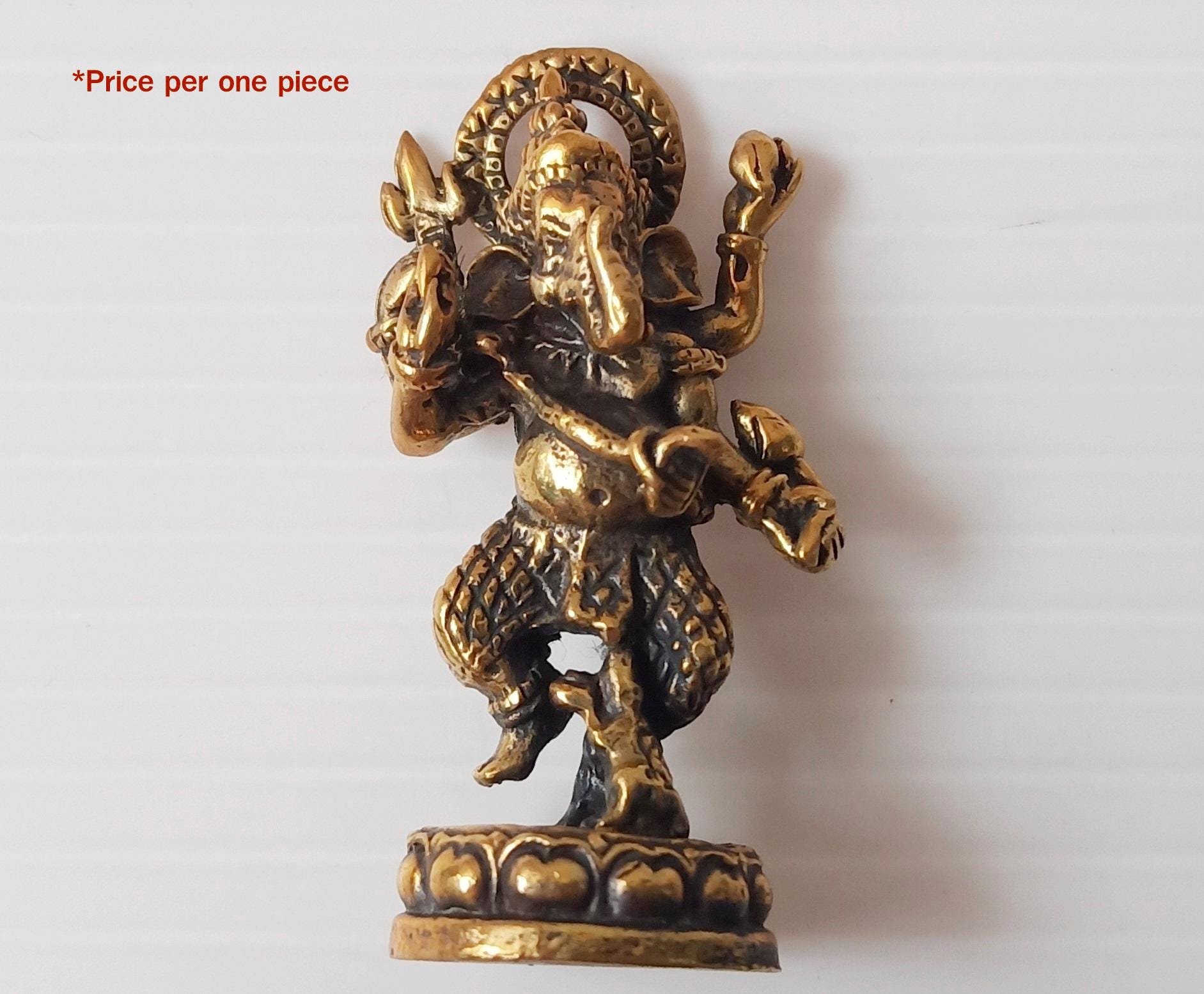 Divine Remover of Obstacles: Brass Ganesha Amulet for Success