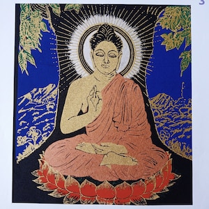 Exquisite Thai Art Prints on Cloth No.4 - Peaceful Buddha Art for Your Home