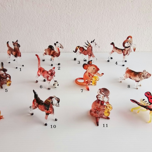 Blown Glass Animals Sculpture Miniature Figurine Artwork Home Decor Gift #11