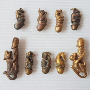 Thai Brass Palad Khik Animal Amulet – Small Lucky Protection Talisman Pendant No.1-1