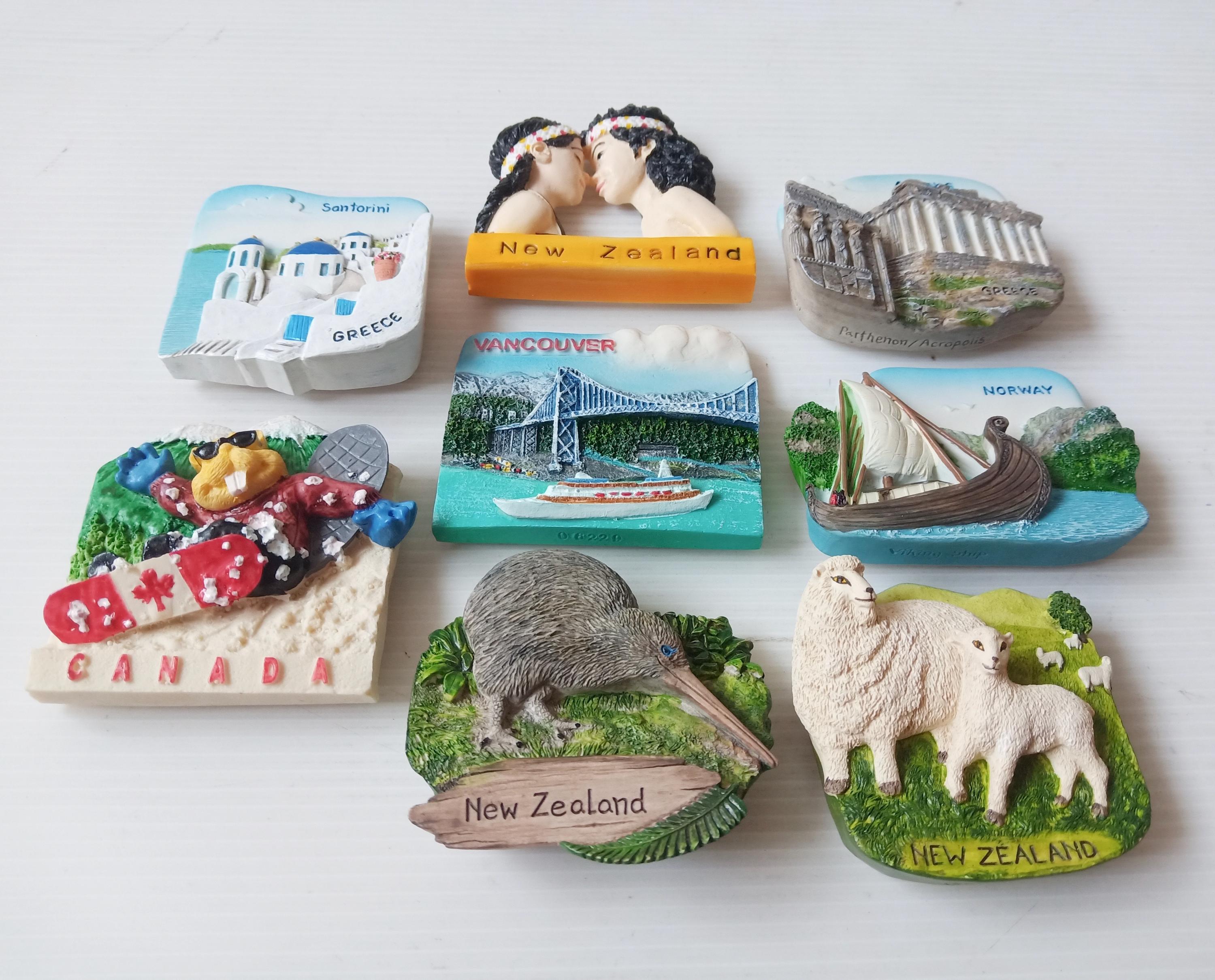 Landmark Souvenir Magnet: Canada, New Zealand, Greece, Norway #1