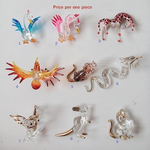 Blown Glass Animal Figurine: Swan, Giraffe, Eagle, Tiger, Owl, Kangaroo, Cat No.17