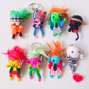 Handmade Thai Fight String Doll Keychain: Unique Bag Charm #6