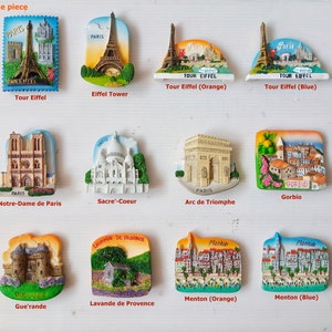 Collection d'aimants souvenirs emblématiques de la France, cadeau pour réfrigérateur n° 2
