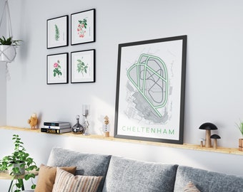 Horse Racecourse Print Cheltenham: Abstract Art Racing Gift