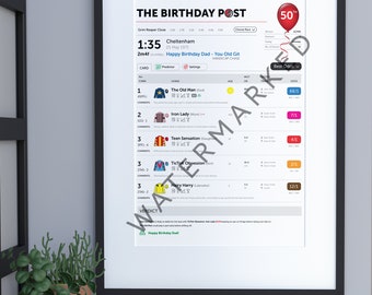 Personalized Horse Racing Race Card Print: Editable Gift