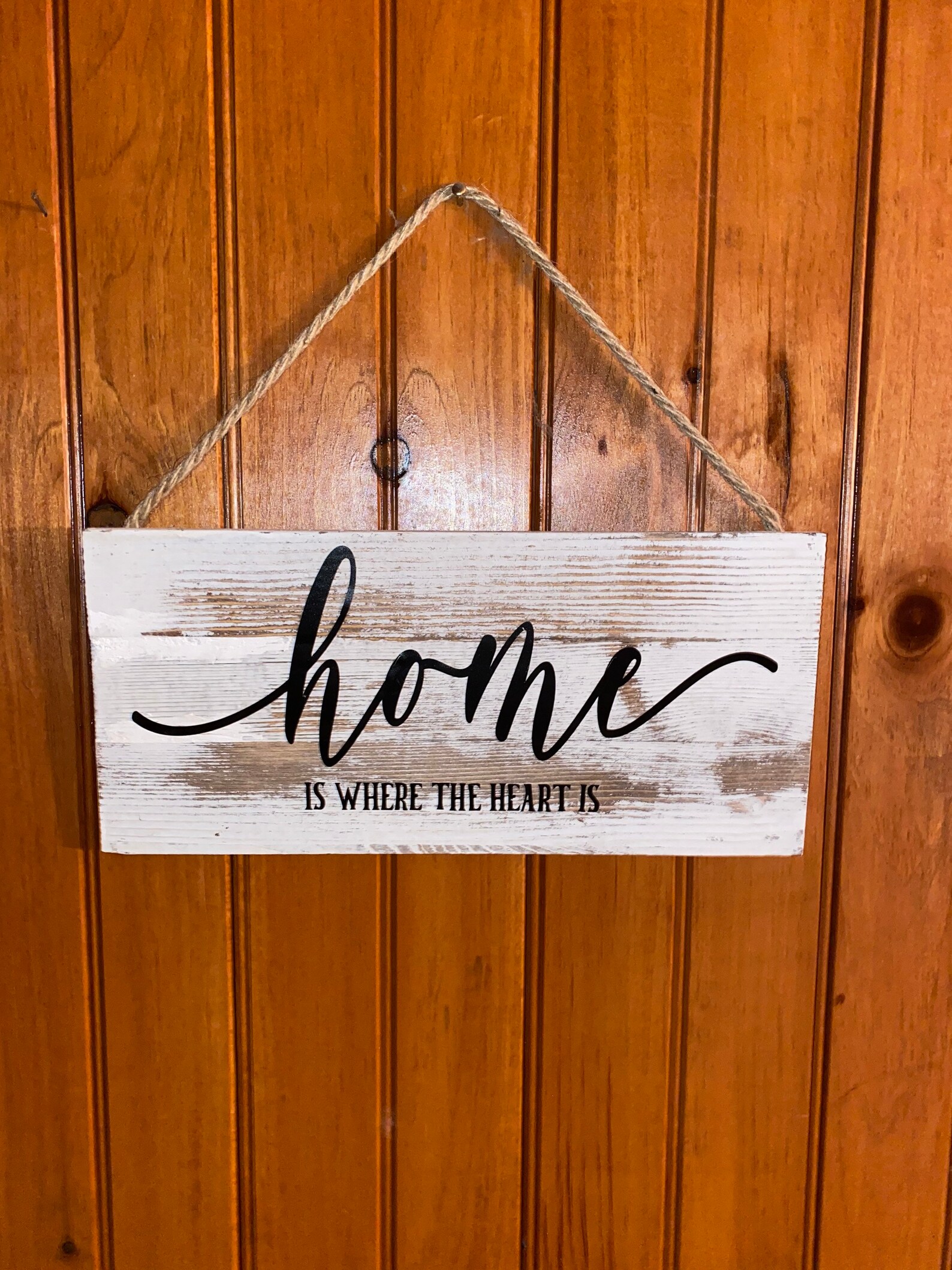 Home is Where the Heart is Hanging Wall Sign Etsy