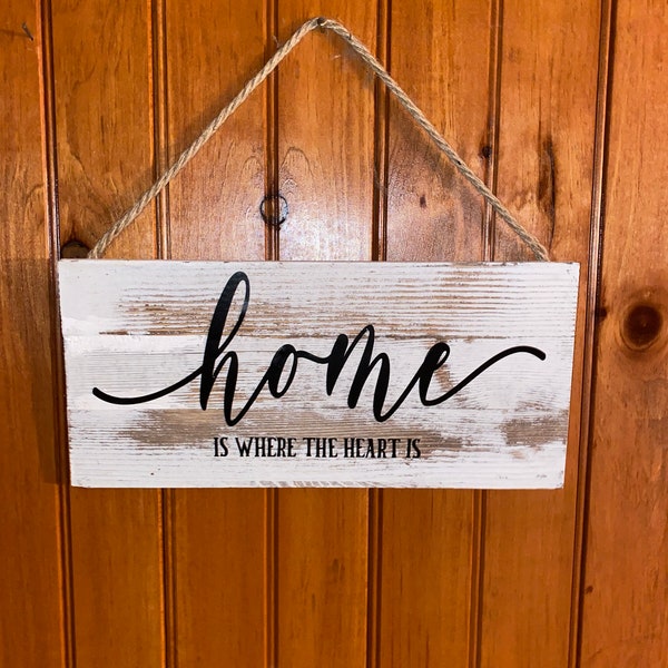 Home is where the heart is Hanging Wall Sign