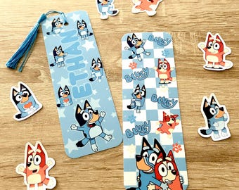 Colourful Bluey themed bookmark. Page Marker. Bluey Bookmark gift set . Gift for Book lovers. Handmade Bookmark. Bookmark