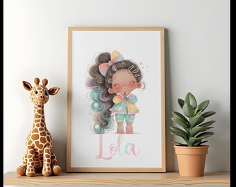 Colourful Personalised Rainbow Wallart. Colourful Printed Personalised Wall art. Rainbow wallart.